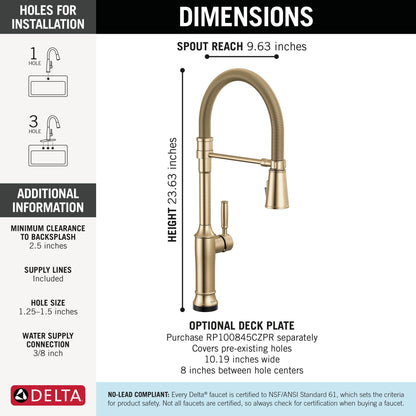 Renaldi - Spring Faucet - 1.8 GPM - 3/8"