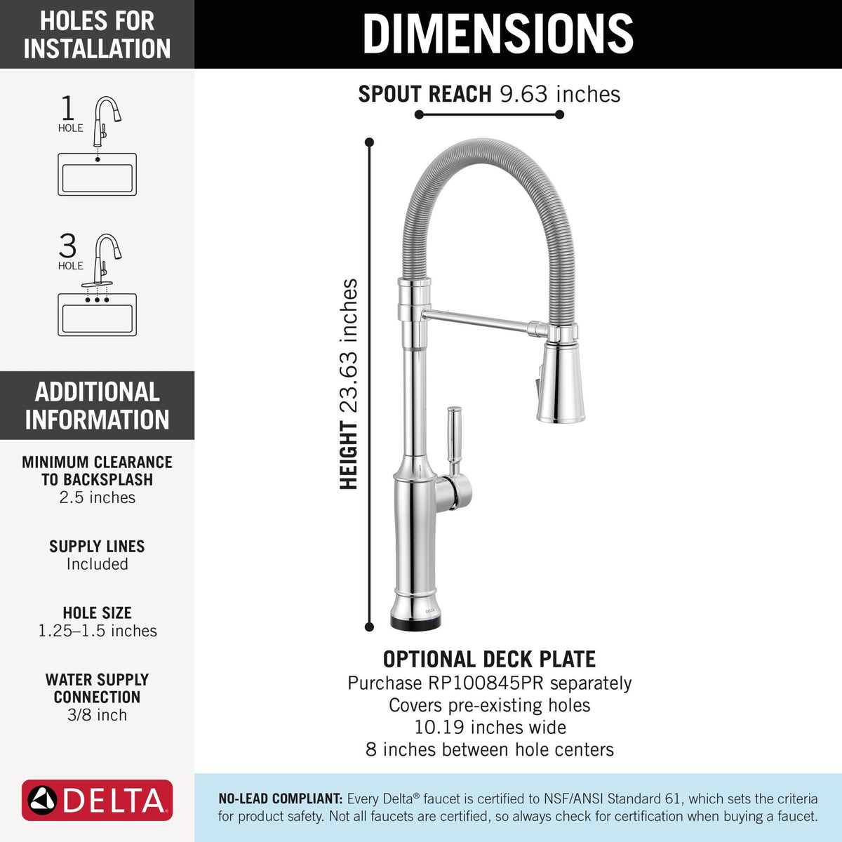 Renaldi - Spring Faucet - 1.8 GPM - Deck Mount