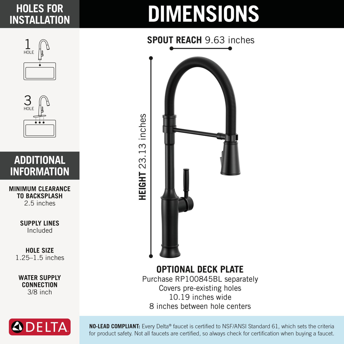 Renaldi - Spring Faucet - 1.8 GPM - Deck
