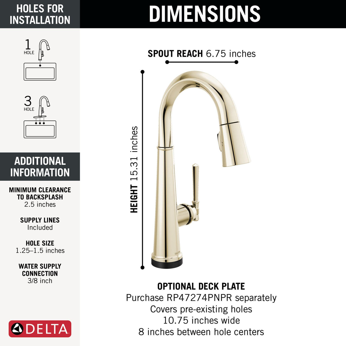 Emmeline - Faucet - 17-1/16" H - Touchless