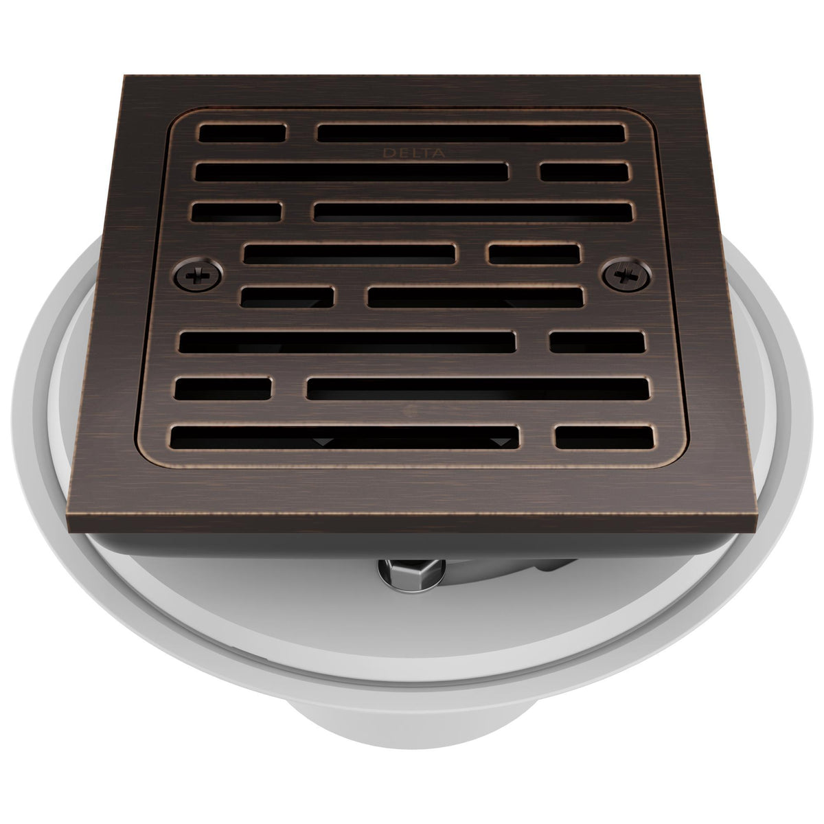 Square Shower Drain - Venetian Bronze - 4"