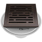 Square Shower Drain - Venetian Bronze - 4"