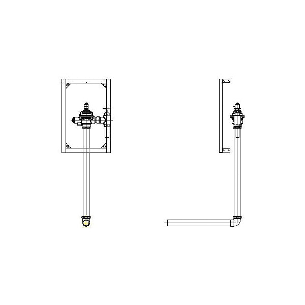 Commercial Teck® 1600T6102ARI-48 Concealed Electronic Flush Valve, 25 gpm, 1-1/2 in Spud, 25 psi, Polished Chrome, Import