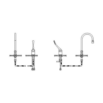 Teck - Single Control Widespread Bathroom Faucet - Brass