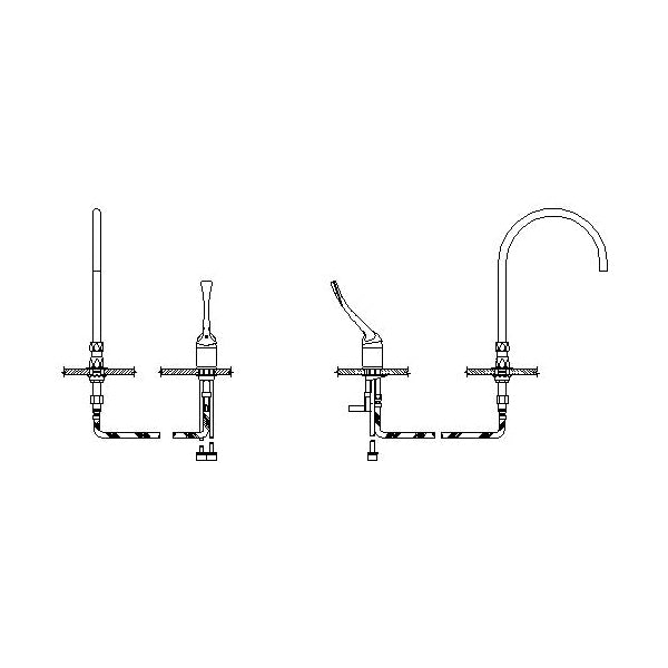 DELTA® Commercial, 1 gpm Flow Rate, 4 to 16 in Center, Polished Chrome, 1 Handles, Import, TECK®