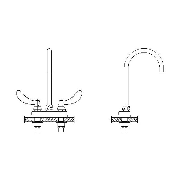 TECK Heavy Duty Lavatory Sink Faucet, 1 gpm, Cast Brass