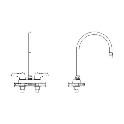 TECK Heavy Duty Lavatory Sink Faucet, 2-Handle, NPSM, 6.7 in
