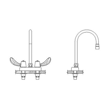 Teck - Heavy Duty Bathroom Sink Faucet - 0.5 GPM - Deck