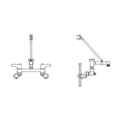 Service Sink Faucet - 8" - Wall Mount