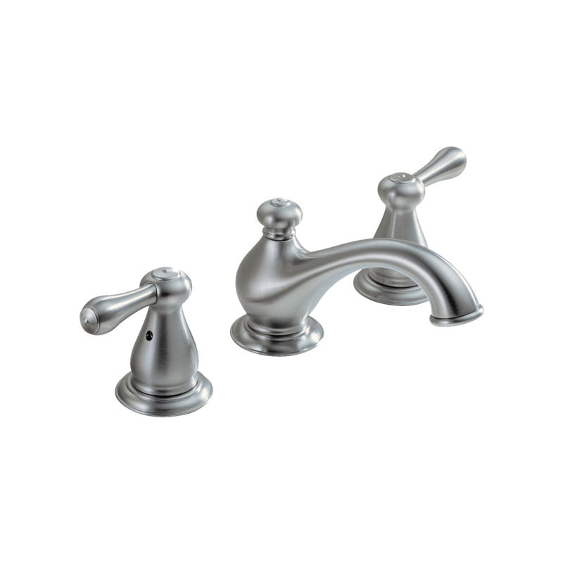 DELTA® Leland® Widespread Lavatory Faucet, 1.5 gpm, 3-1/2 in H Spout, 6 to 16 in Center, 2 Handles, Pop-Up Drain