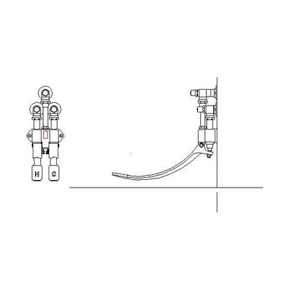 Double-Pedal Surgeon Scrub-Up Valve - Wall Mount - Brass
