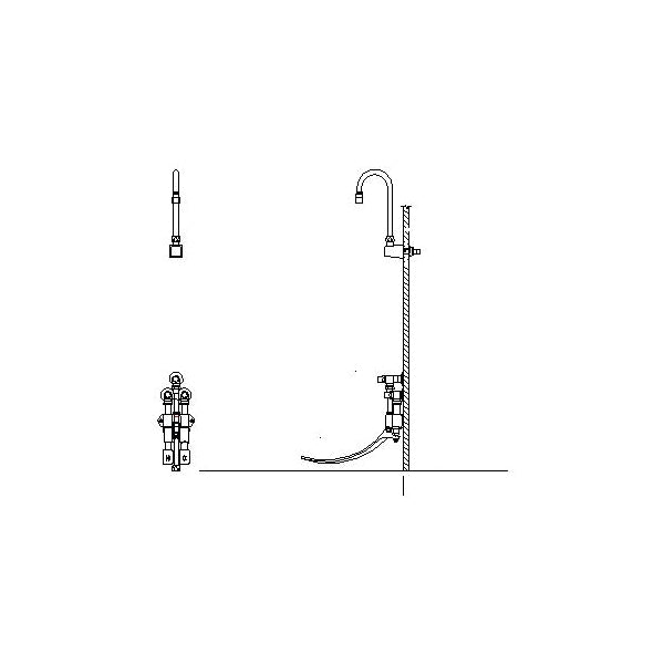 Double-Pedal Surgeon Scrub-Up Valve - 3/8" - Wall Mount