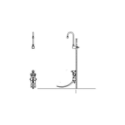 Double-Pedal Surgeon Scrub-Up Valve - 3/8" - Wall Mount