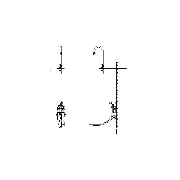 Surgeon Scrub-Up Valve with Inlet Stops - 4.5" - Wall Mount