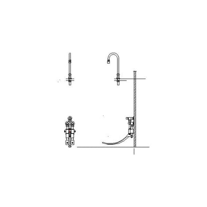 Surgeon Scrub-Up Valve with Inlet Stops - 4.5" - Wall Mount
