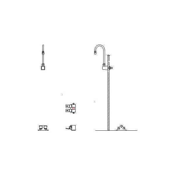 Double-Pedal Surgeon Scrub-Up Valve - Brass