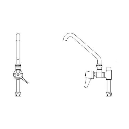 55C1 - Pre-Rinse Kitchen Faucet - 1.5 GPM - Deck/Wall
