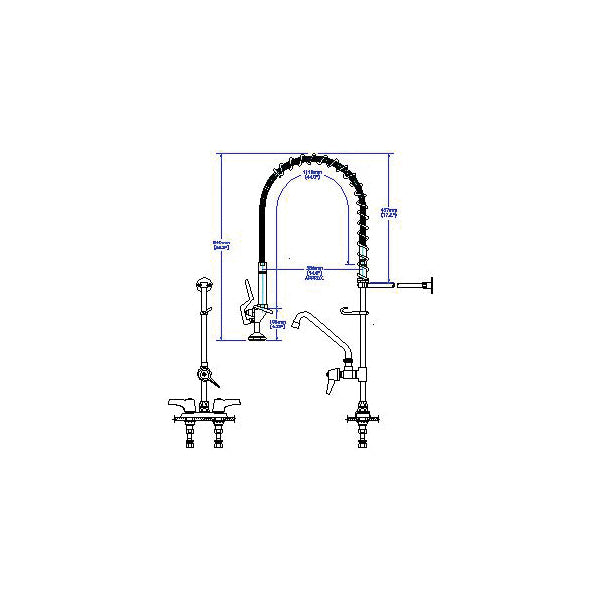 55C1 - Pre-Rinse Faucet - 4" Center - Deck Mount