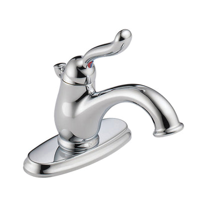 DELTA® Leland® Centerset Lavatory Faucet, Commercial, 1.5 gpm Flow Rate, 2-5/16 in H Spout, 1 Handles, 50/50 Pop-Up Drain, 1/3 Faucet Holes, Function: Traditional