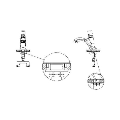 Teck - Metering Handwash Faucet - 2.7" - Deck Mount