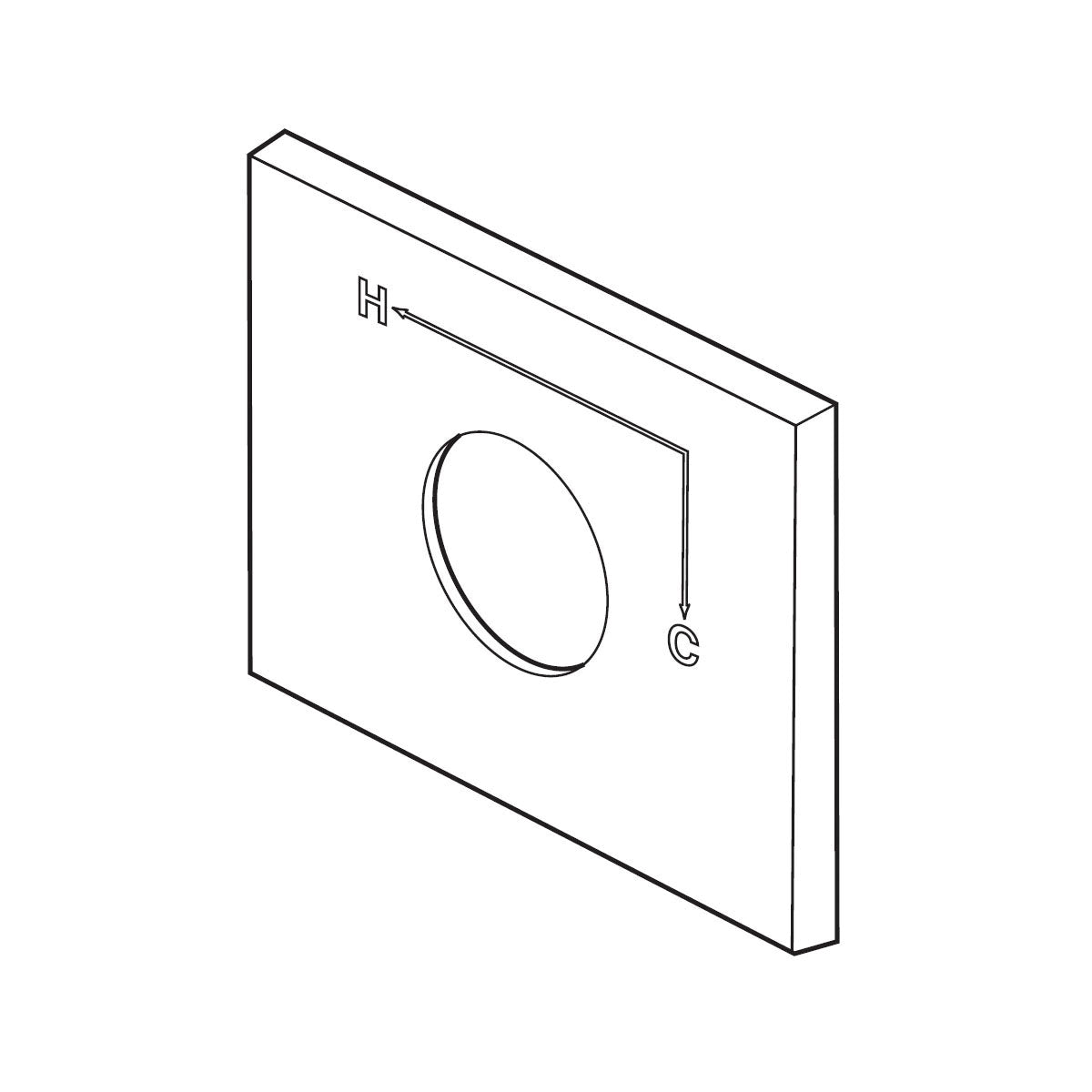 DELTA® Vero® Escutcheon With Gasket, For Use With Model T17T053, T17T253 and T17T453 Tub and Shower, Import