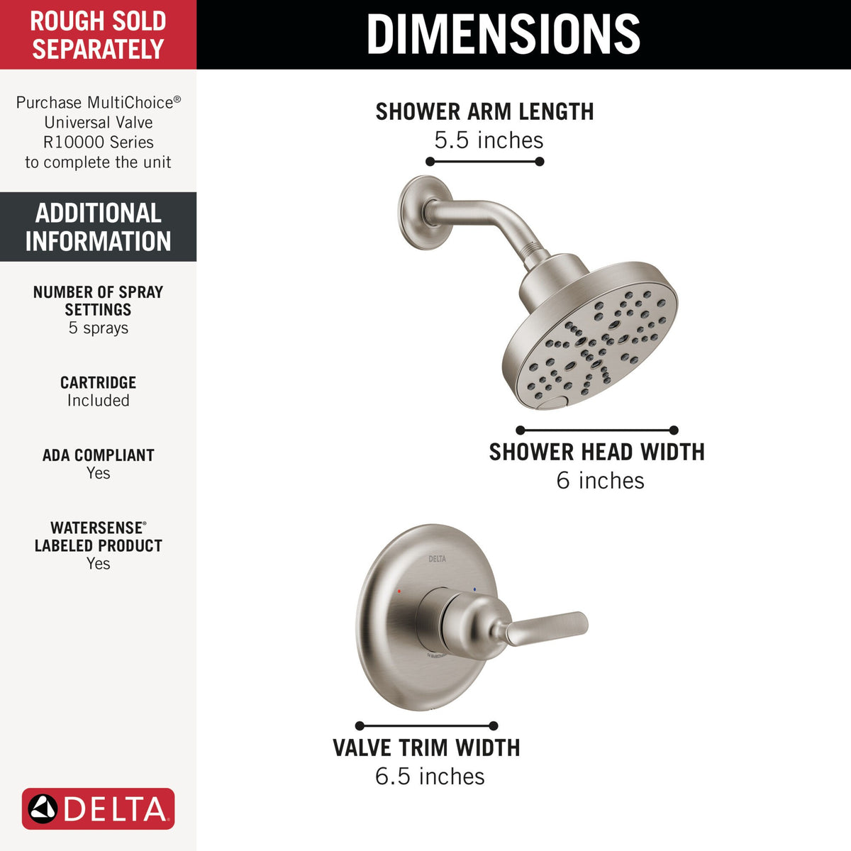 Bonacci - 14 Series Shower Trim - T14245-SS-PR