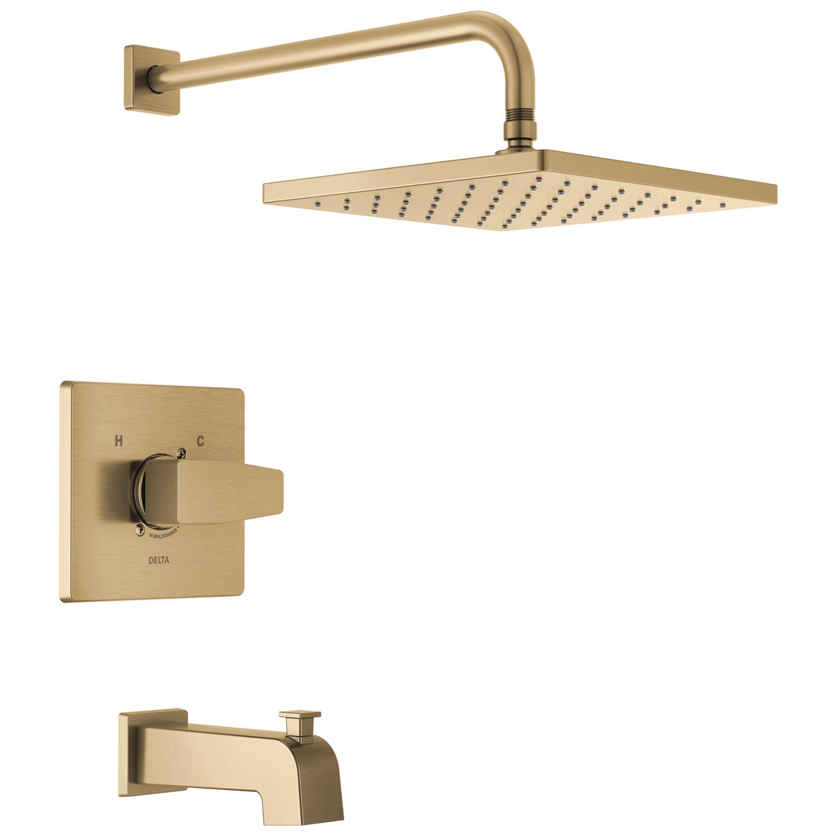 DELTA® T14468-CZ-PP Round Plate Tub Shower Trim, 1.75 gpm Shower, Champagne Bronze