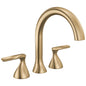 DELTA® T2745-CZ-PR Bonacci™ Roman Tub Trim, 8 to 16 in Center, Lumicoat® Champagne Bronze, 2 Handles
