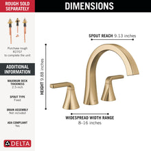 Lineax - Horizontal Roman Tub Trim - Deck Mount - 1.75 GPM