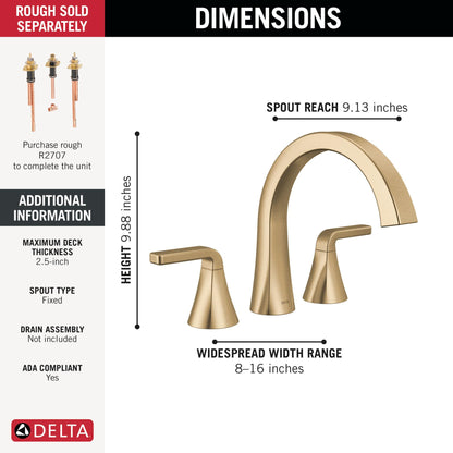 Lineax - Horizontal Roman Tub Trim - Deck Mount - 1.75 GPM