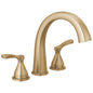 DELTA® T2777-CZ-PR Stryke® Single Setting Roman Tub Trim, 1.75 gpm Flow Rate, 8 to 16 in Center, Champagne Bronze, 2 Handles