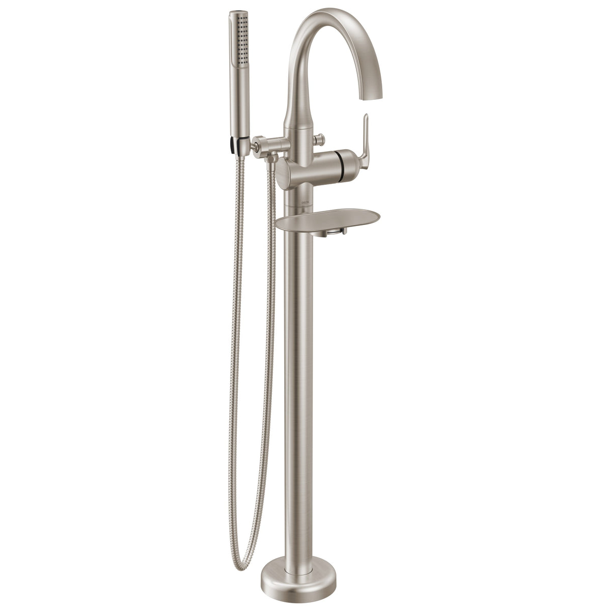 DELTA® T4745-SS-PR-FL Bonacci™ Floor Mount Tub Filler Trim, 1.75 gpm Flow Rate, Lumicoat® Stainless, 1 Handles, Yes, Commercial/Residential