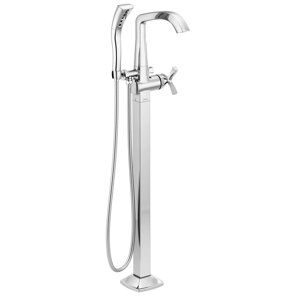 DELTA® T47766-PR-FL Floor Mount Tub Filler Trim, 1.75 gpm Shower, Chrome