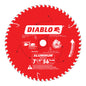 Diablo® D0756N Circular Saw Blade, 7-1/4 in Dia x 0.087 in THK, 5/8 in Arbor, Carbide Blade, 56 Teeth