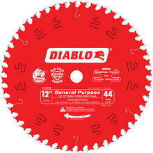 Circular Saw Blade - 12" Dia x 0.071" Thk - 44 Teeth