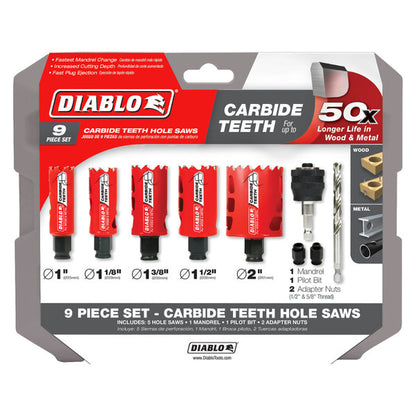 General Purpose Hole Saw Set - 9 Pieces - for Hole Saw