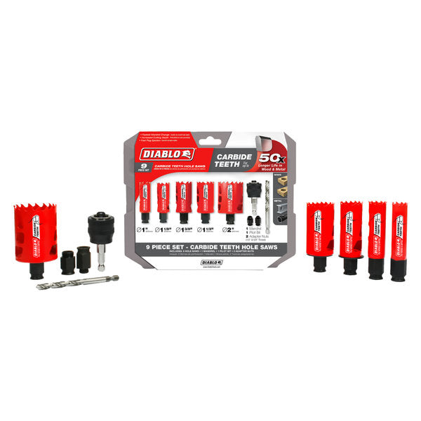 General Purpose Hole Saw Set - 9 Pieces - for Hole Saw