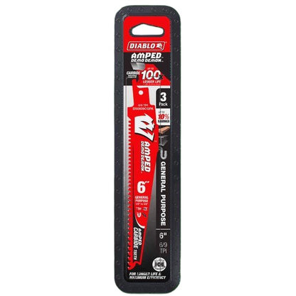 Amped Demo Demon - Reciprocating Saw Blade - 6" L - 6/12 TPI