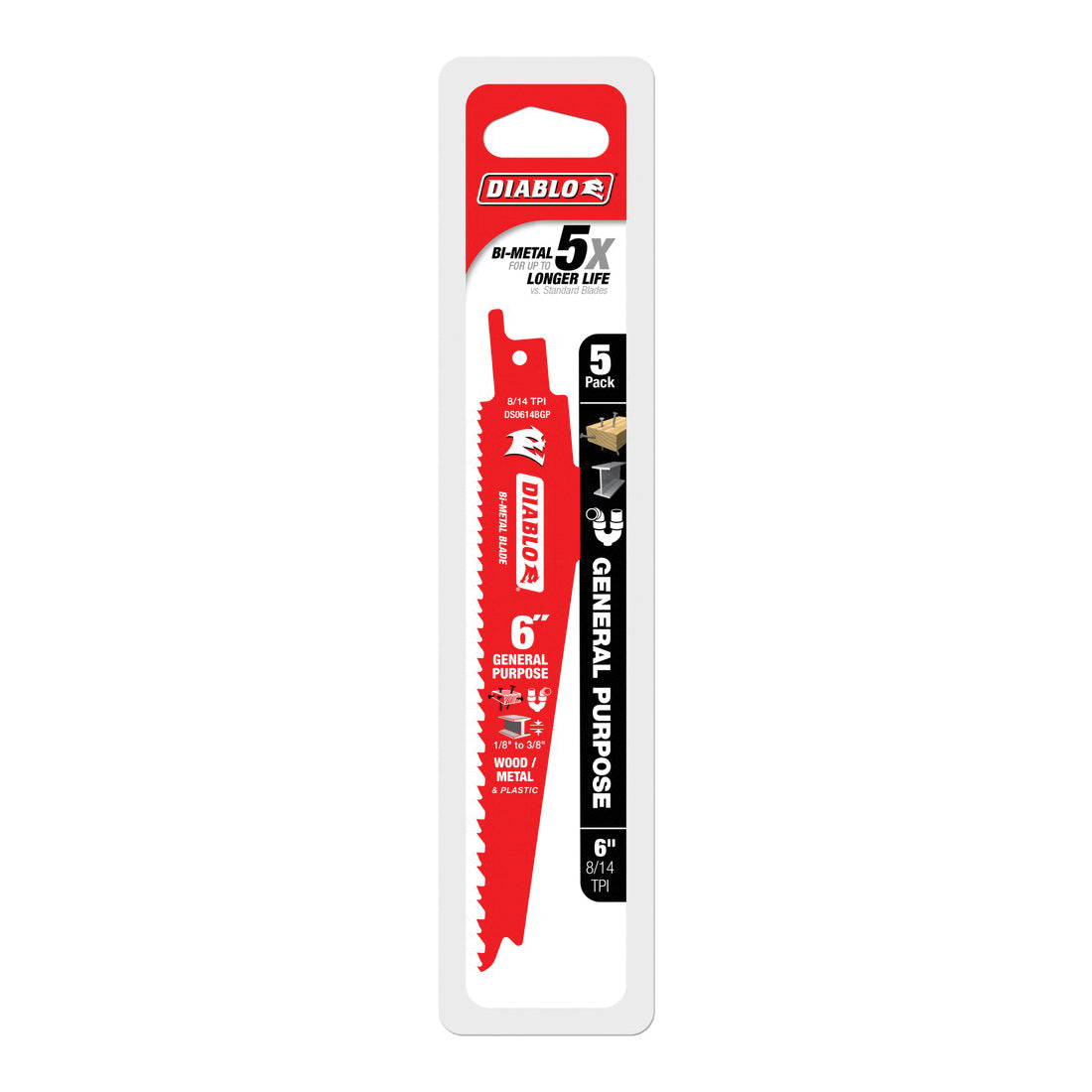 General Purpose Reciprocating Blade - 6" L - Bi-Metal