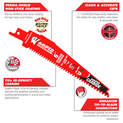 Amped Demo Demon - Reciprocating Saw Blade - 9" L