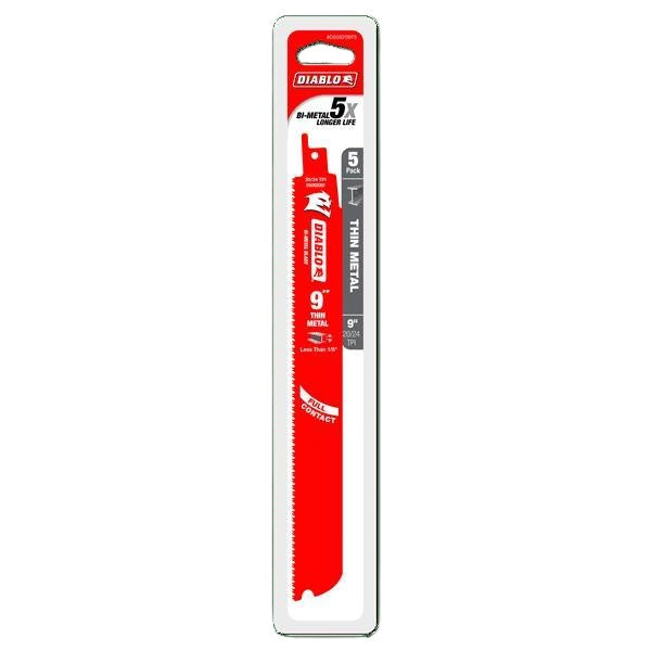 Bi-Metal Reciprocating Saw Blade - 9" L - 20/24 TPI