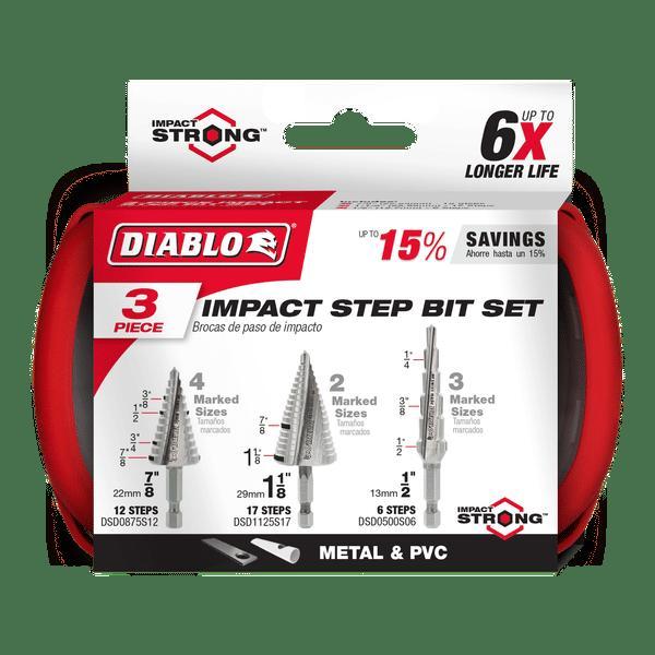 Impact Step Drill Bit Set - 3 Pieces