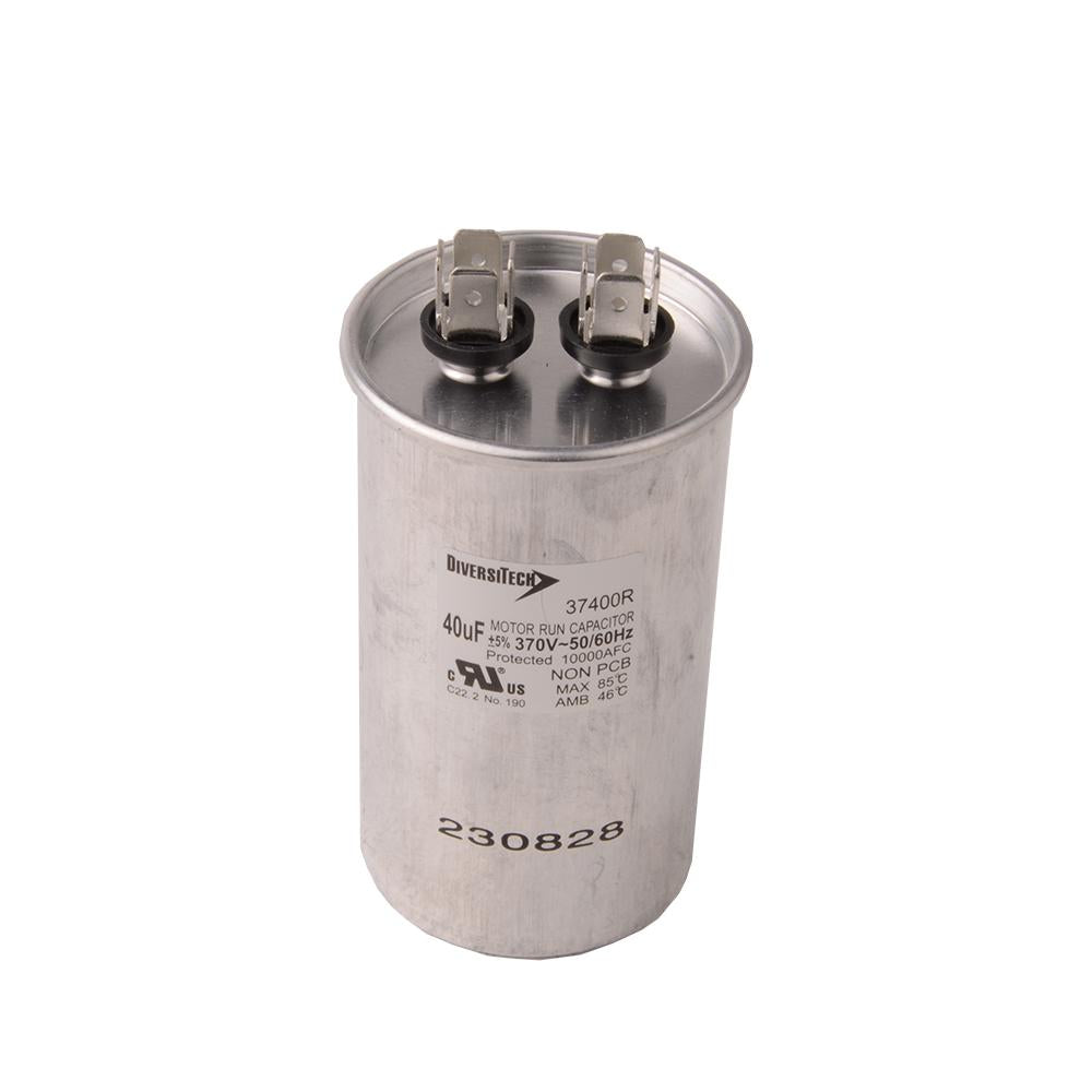 Diversitech 37400R Single Motor Run Capacitor, 40 uF, 370 V AC, Round