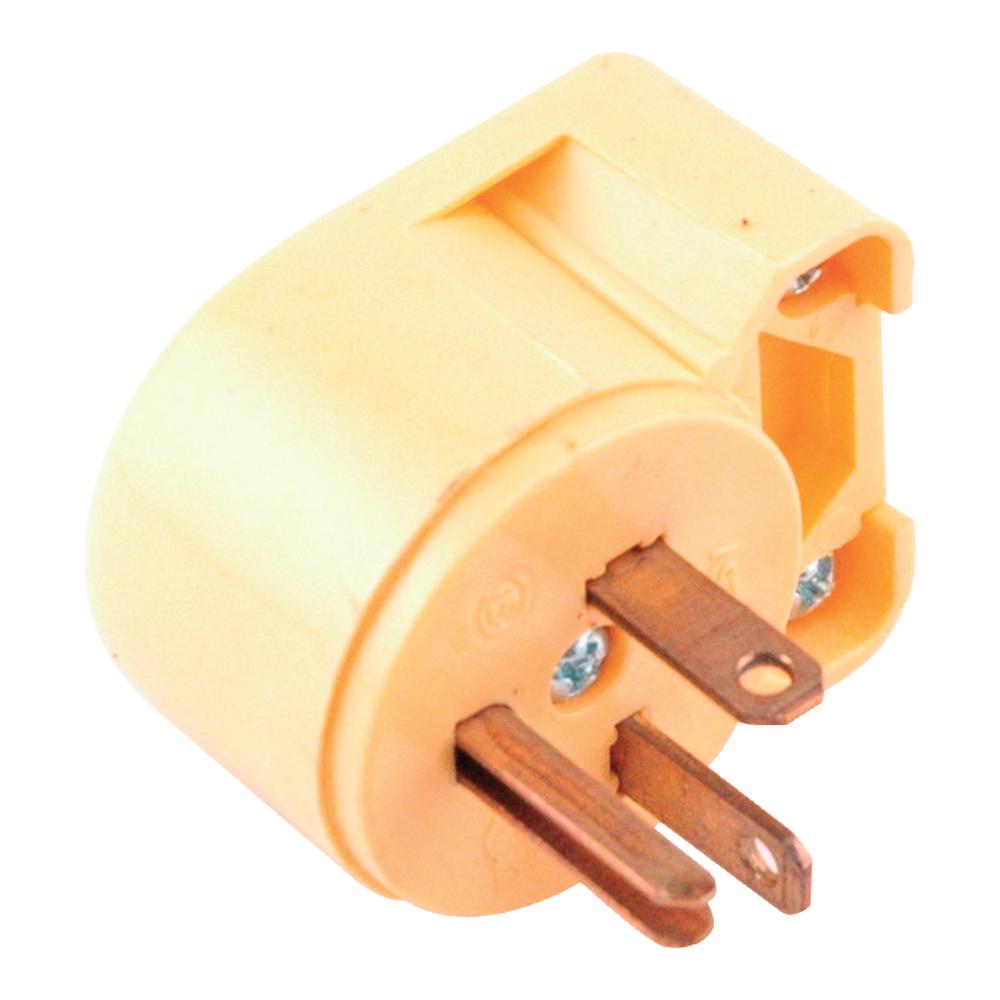 Diversitech ED4409 Right Angle Plug, 125 V AC, 20 A, 2 Poles, 3 Wires, Yellow
