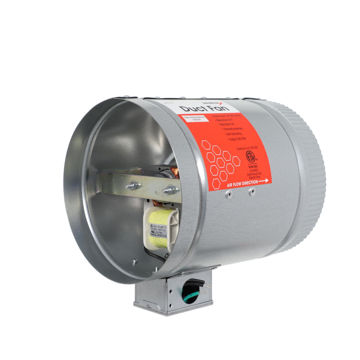Duct Fan - 240 CFM Air Flow - 120 V AC