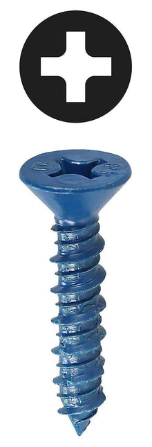 Dottie® 14P114 Phillips Head Concrete Anchor System, 1/4 in Dia, 1-1/4 in OAL, Slotted Head Drive, Steel