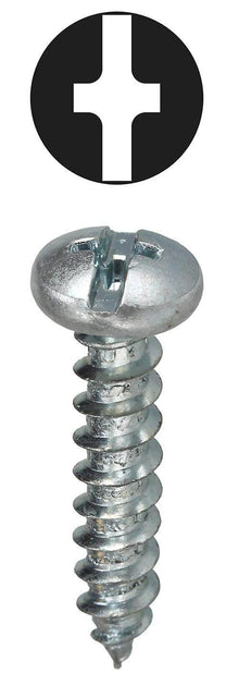 Dottie® 2WS1012 2-Way Combination Sheet Metal Screw, #10, 1/2 in OAL, Pan Head, Phillips®/Slotted Drive, Steel, Zinc Plated