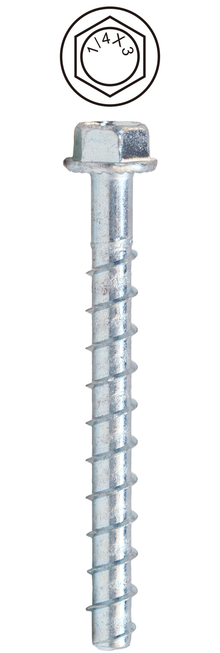 Dottie® CSB14300 Concrete Screw Bolt, Case Hardened Low Carbon Steel, Zinc Plated