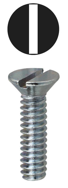 Dottie® FM632114 Machine Screw, #6-32, 1-1/4 in OAL, Steel, Flat Head, Zinc Plated, Slotted Drive