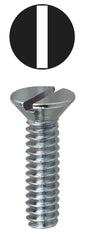 Dottie® FM632114 Machine Screw, #6-32, 1-1/4 in OAL, Steel, Flat Head, Zinc Plated, Slotted Drive